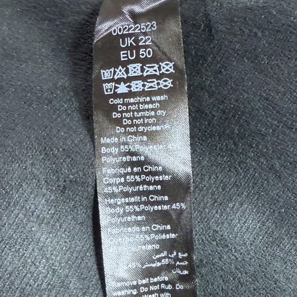 City Chic 22 Faux Leather Mini Skirt Black Untamed A-Line High Waist Zip Vegan - Picture 7 of 8